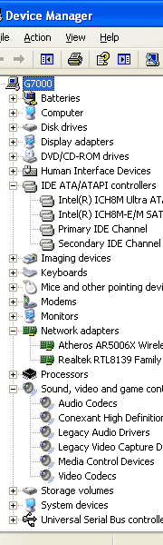 Device Manager Hp G7000 Xp Installation